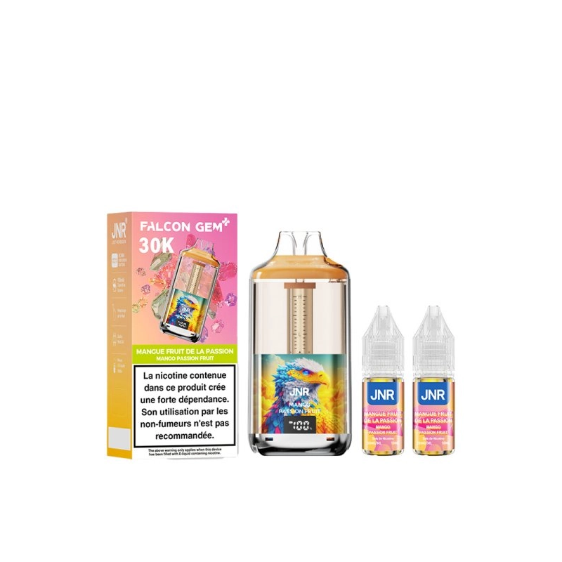 🥭🌴 Kit Falcon Gem+ 30000 + 2x10ml 20mg JNR – Mangue Fruit de la Passion