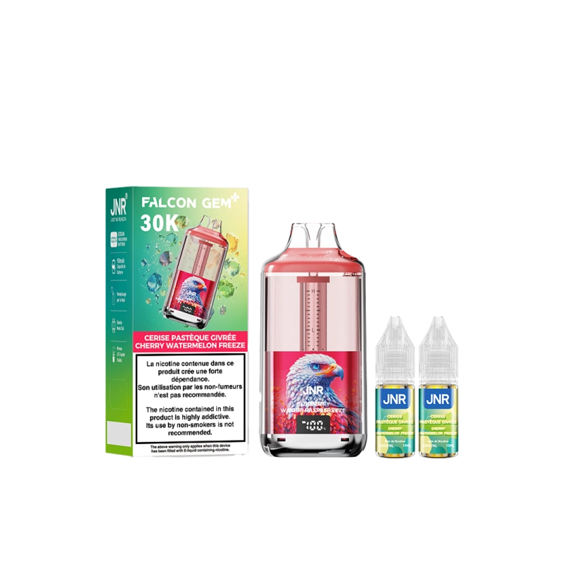 🍒🍉❄️ Kit Falcon Gem+ 30000 + 2x10ml 20mg JNR – Cerise Pastèque Givrée