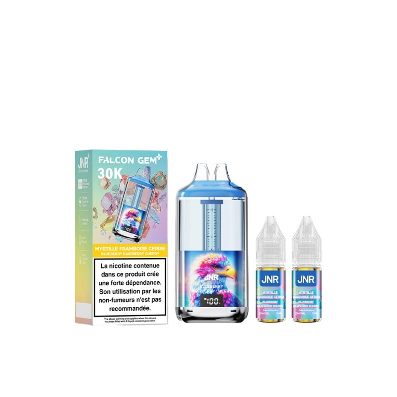 🫐🍓🍒❄️ Kit Falcon Gem+ 30000 + 2x10ml 20mg JNR – Myrtille Framboise Cerise