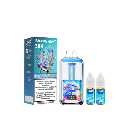 🫐🍒❄️ Kit Falcon Gem+ 30000 + 2x10ml 20mg JNR – Nouvelle Cerise Bleue Canneberge