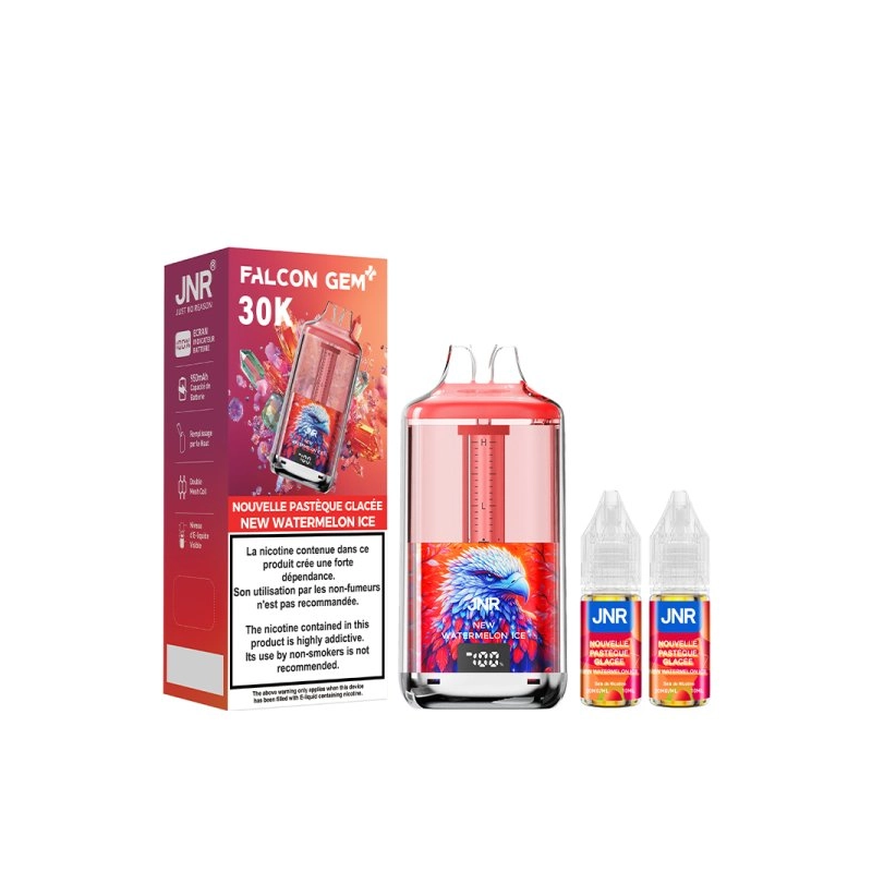 🍉❄️ Kit Falcon Gem+ 30000 + 2x10ml 20mg JNR – Nouvelle Pastèque Glacée