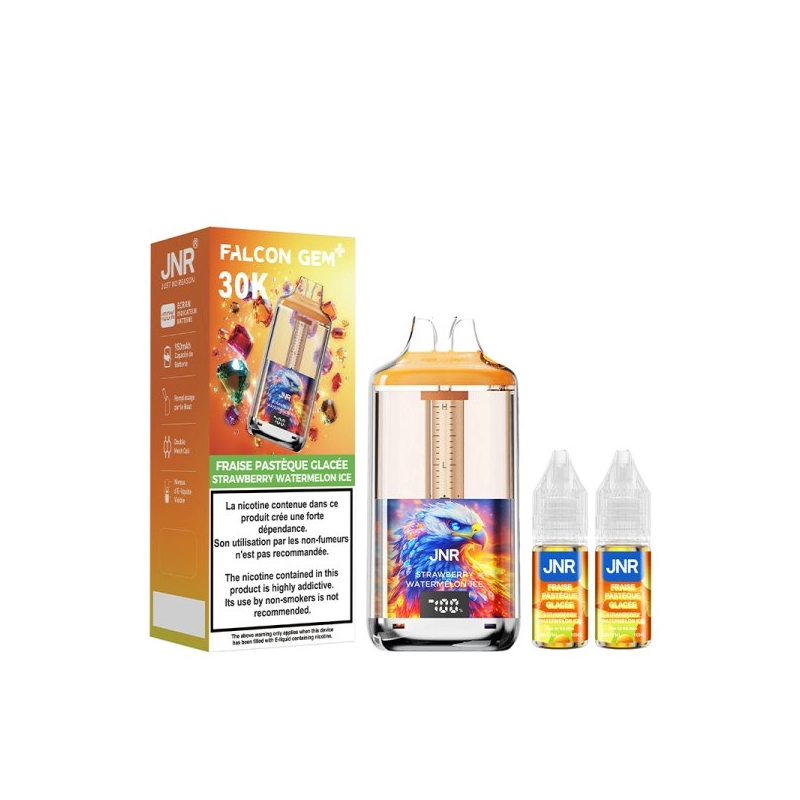 🍓🍉❄️ Kit Falcon Gem+ 30000 + 2x10ml 20mg JNR – Fraise Pastèque Glacée