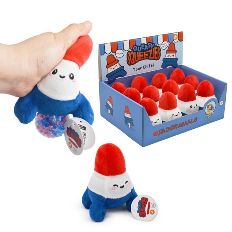 🗼❤️ Jouet Peluché à Presser Queasy Squeezies - Je t'aime Paris 12 pcs