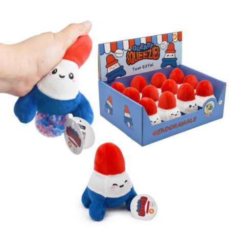 🗼❤️ Jouet Peluché à Presser Queasy Squeezies - Je t'aime Paris 12 pcs
