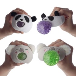 🐼🐨 Jouet Peluché à Presser Queasy Squeezies Adoramals – Animaux Sauvages Panda & Koala (Lot de 12)