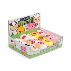 🐷🐮🐔 Jouet Peluché à Presser Queasy Squeezies Adoramals – Animaux de la Ferme (Lot de 12)