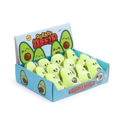 🥑💚 Jouet Peluché à Presser Queasy Squeezies - Avocat (Lot de 12)