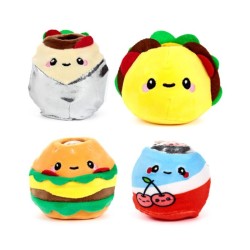 🍔🍩🍓 Jouet Peluché à Presser Queasy Squeezies Foodiemals (Lot de 12)