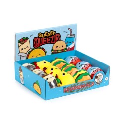 🍔🍩🍓 Jouet Peluché à Presser Queasy Squeezies Foodiemals (Lot de 12)