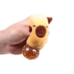 🦫💛 Jouet Peluché à Presser Queasy Squeezies Adoramals Capybara (Lot de 12)