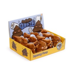 💩😄 Jouet Peluché à Presser Queasy Squeezies - Crotte (Lot de 12)