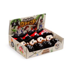 ☠️🏴‍☠️ Jouet Peluché à Presser Queasy Squeezies Jolly Rogers - Pirates (Lot de 12)
