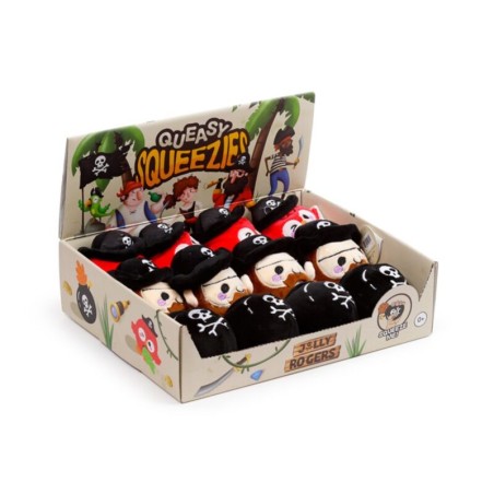 ☠️🏴‍☠️ Jouet Peluché à Presser Queasy Squeezies Jolly Rogers - Pirates (Lot de 12)