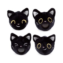 🐈‍⬛🔮 Jouet Peluché à Presser Queasy Squeezies - Lucky le Chat Noir Voyant (Lot de 12)