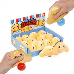 🥐✨ Jouet Peluché à Presser Queasy Squeezies Foodiemals Boulangerie Croissant (Lot de 12)