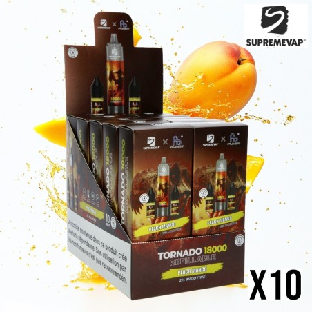 Puff Supremvap Tornado Pêche Mangue 18000 Puffs Display 10