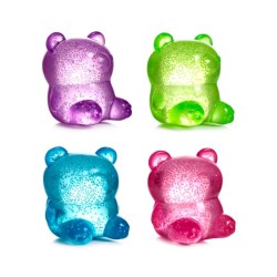 🧸✨ Squeezy Jouet Ourson Anti-Stress en Maltose - Brille dans le Noir (Lot de 12)